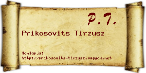 Prikosovits Tirzusz névjegykártya